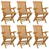 Image de Lot de 6 chaise vidaxl en bois massif pliable H. 89 cm exterieur