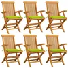 Image de Lot de 6 chaise vidaxl exterieur pliable H. 89 cm en teck vert