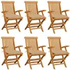 Image de Lot de 6 chaise vidaxl H. 89 cm pliable exterieur en bois massif