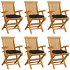 Image de Lot de 6 chaise Vidaxl en bois massif H. 89 cm noir exterieur