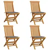 Image de Lot de 4 chaise vidaxl en bois massif non pliable H. 89 cm exterieur gris