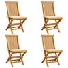 Image de Lot de 4 chaise vidaxl exterieur non pliable en bois massif H. 89 cm