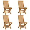 Image de Lot de 4 chaise vidaxl H. 89 cm non pliable en bois massif exterieur