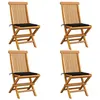 Image de Lot de 4 chaise vidaxl exterieur non pliable H. 89 cm en bois massif