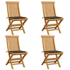 Image de Lot de 4 chaise vidaxl en bois massif non pliable H. 89 cm exterieur