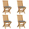 Image de Lot de 4 chaise vidaxl H. 89 cm non pliable exterieur en bois massif gris