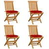 Image de Lot de 4 chaise vidaxl H. 89 cm non pliable en bois massif exterieur bois