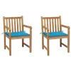 Image de Lot de 2 chaise vidaxl exterieur non pliable en bois massif H. 90 cm bleu