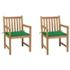 Image de Lot de 2 chaise vidaxl exterieur non pliable en bois massif H. 90 cm vert