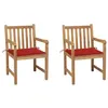 Image de Lot de 2 chaise vidaxl en bois massif non pliable exterieur H. 90 cm bois