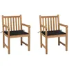 Image de Lot de 2 chaise vidaxl exterieur non pliable en bois massif H. 90 cm bois