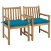 Image de Lot de 2 chaise Vidaxl H. 90 cm exterieur bleu en teck