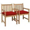 Image de Lot de 2 chaise vidaxl exterieur en bois massif rouge 90 cm