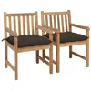 Image de Lot de 2 chaise vidaxl exterieur non pliable en bois massif H. 90 cm