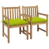 Image de Lot de 2 chaise vidaxl exterieur non pliable H. 90 cm en teck vert