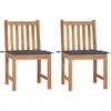 Image de Chaises de jardin lot de 2 avec coussins Bois de teck massif