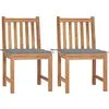 Image de Lot de 2 chaise vidaxl en bois massif non pliable H. 90 cm exterieur