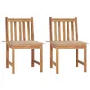 Image de Lot de 2 chaise vidaxl H. 90 cm non pliable en bois massif exterieur