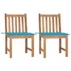 Image de vidaXL Tuinstoelen 2 st met kussens massief teakhout3062920