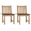 Image de Lot de 2 chaise Vidaxl H. 90 cm exterieur bois en bois massif