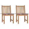 Image de Chaises de jardin lot de 2 avec coussins Bois de teck massif