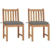 Image de vidaXL Tuinstoelen 2 st met kussens massief teakhout3062932