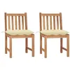 Image de Chaises de jardin lot de 2 avec coussins Bois de teck massif