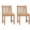 Image de vidaXL Tuinstoelen 2 st met kussens massief teakhout3062934