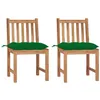 Image de vidaXL Tuinstoelen 2 st met kussens massief teakhout3062936