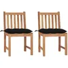 Image de Chaises de jardin lot de 2 avec coussins Bois de teck massif