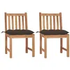 Image de vidaXL Tuinstoelen 2 st met kussens massief teakhout3062939