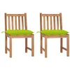 Image de Lot de 2 chaise Vidaxl en bois massif H. 90 cm vert exterieur