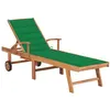 Image de Chaise longue en bois de teck solide avec dossier réglable - VIDAXL - 3063011
