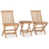 Image de Salon de jardin Vidaxl bois beige 3 pieces 57.0 x 50.0 x 57.0 3 personnes