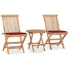 Image de Salon de jardin Vidaxl bois rouge 3 pieces 2 personnes