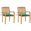 Image de Lot de 2 chaise vidaxl en bois massif exterieur vert H. 90 cm