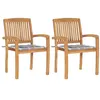 Image de Lot de 2 chaise GENERIQUE exterieur empilable non pliable en teck H. 90 cm