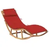 Image de Chaise longue vidaxl en teck rouge L. 60 cm H. 73 cm non empilable non pliable