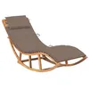 Image de vidaXL Chaise Longue à Bascule avec Coussin Transat de Patio Bain de Soleil de Terrasse Chaise Longue d'Extérieur Balcon Jardin Bois de Teck Solide