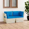 Image de vidaXL Tuinbank 2-zits met kussens pallet vurenhout3063388