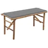 Image de Banc de jardin pliable avec coussin 118 cm Bambou