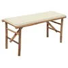 Image de Banc de jardin pliable avec coussin 118 cm Bambou