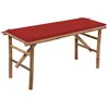 Image de Banc de jardin pliable avec coussin 118 cm Bambou