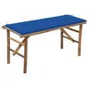 Image de Banc de jardin pliable avec coussin 118 cm Bambou