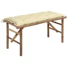 Image de Banc de jardin pliable avec coussin 118 cm Bambou
