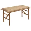 Image de Banc de jardin pliable avec coussin 118 cm Bambou