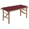 Image de Banc de jardin pliable avec coussin 118 cm Bambou