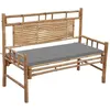 Image de Banc de jardin avec coussin 120 cm Bambou
