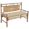 Image de Banc de jardin avec coussin 120 cm Bambou