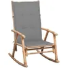 Image de Chaise vidaxl en bambou non pliable exterieur H. 105 cm gris